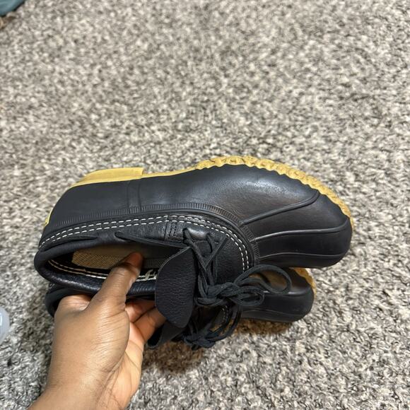 LL Bean Black Duck Boot Low Top Rain Shoes Men's Size 7 Made in USA - Picture 3 of 8